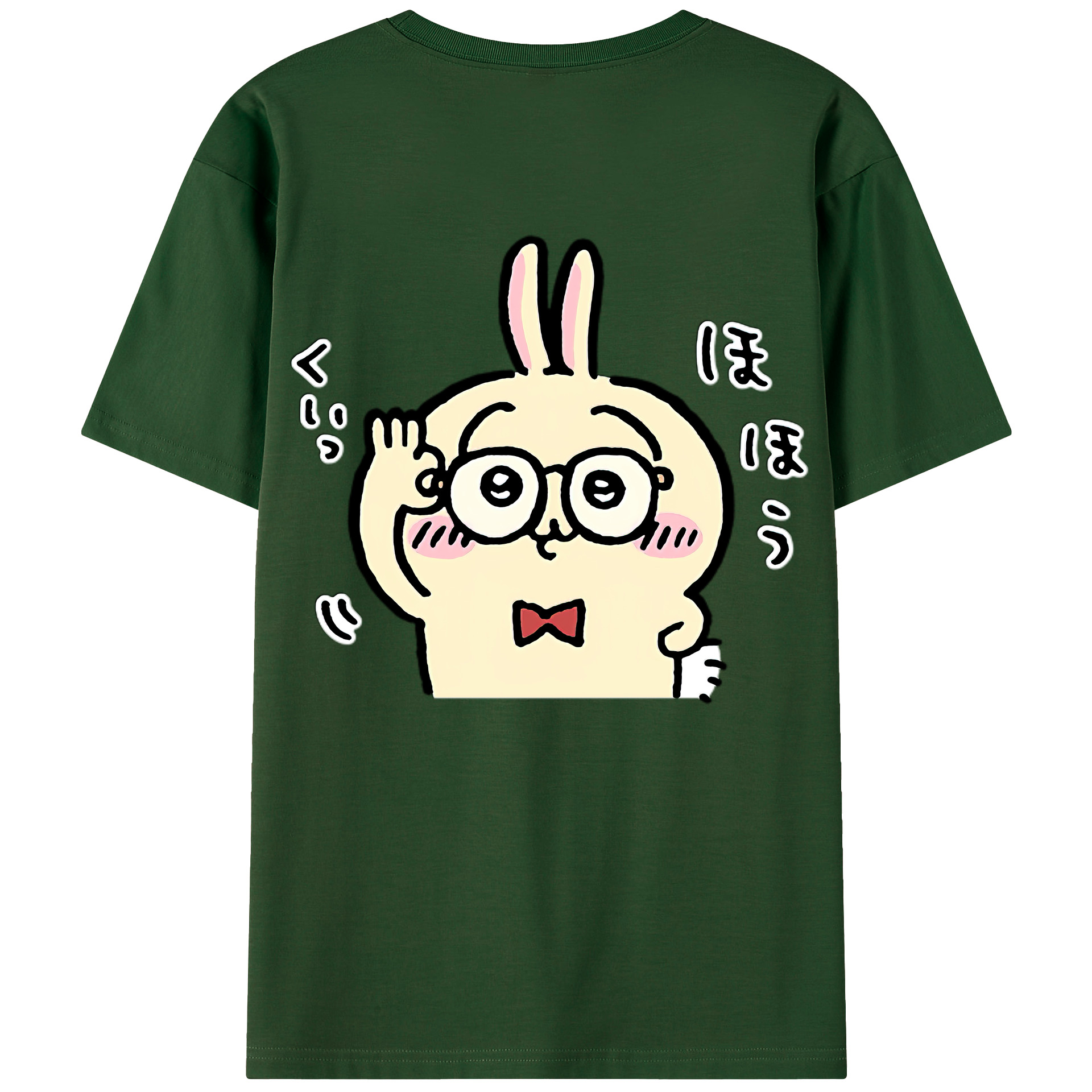 （画像用） ちいかわ うさぎ Chii-kawa usagi 綿100％半袖Tシャツ（背面プリント）